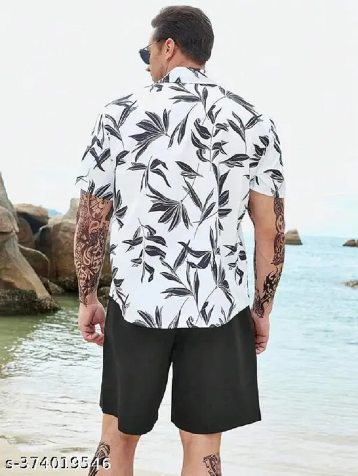 Co-ord Set Black & White Leaves