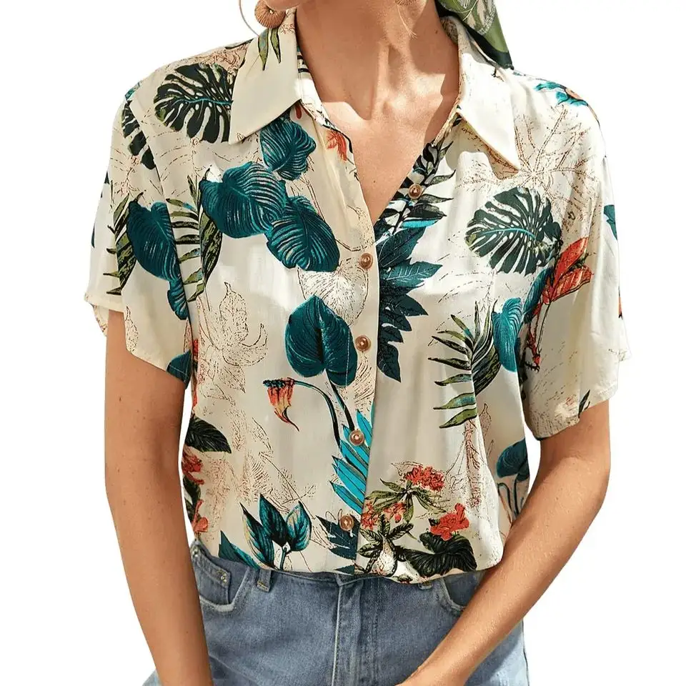 Shirt Green Flower Shirt