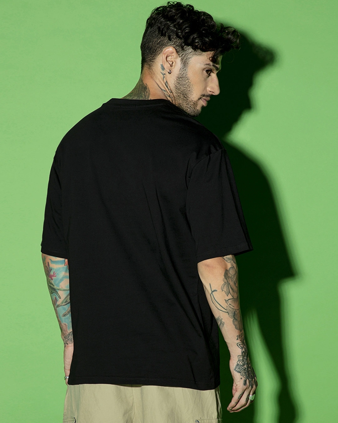 RIVANORA Shadow Oversized T-Shirt / loose fit oversized t-shirt For men ( Black )