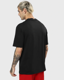 RIVANORA Men’s Black Batman Graphic T-Shirt – Oversized Streetwear Tee ( Black )