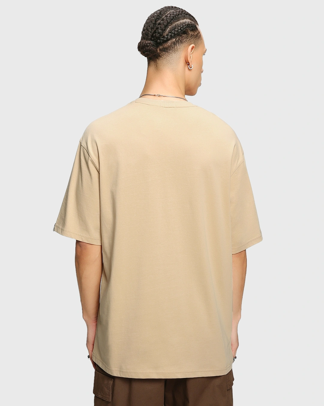 RIVANORA Men’s Oversized T-Shirt – Premium Minimal Streetwear ( beige ) (Copy)
