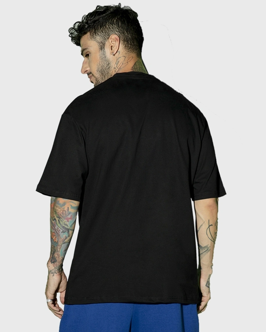 RIVANORA Men’s Oversized Gym Graphic T-Shirt | Fitness Streetwear Tee ( Black )
