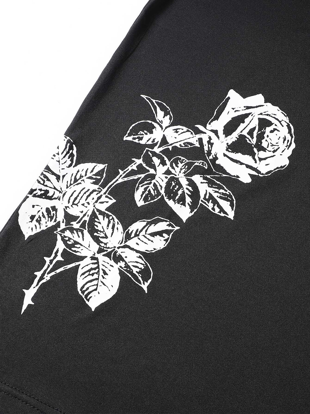 balck Print Casual Short Sleeve T-Shirt