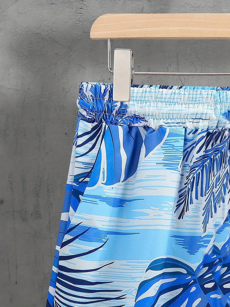 Co-ord Set Aqua Blue Leaves
