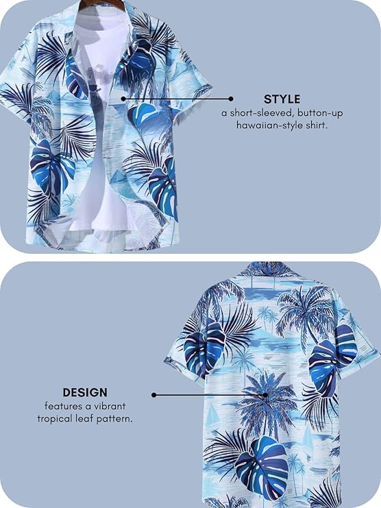 Co-ord Set Aqua Blue Leaves