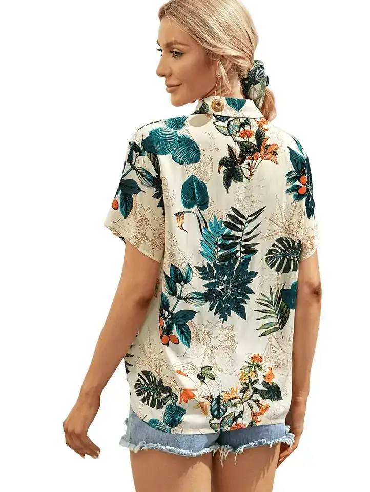 Shirt Green Flower Shirt