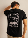 apanese Cherry Blossom Landscape Print Casual Short Sleeve T-Shirt