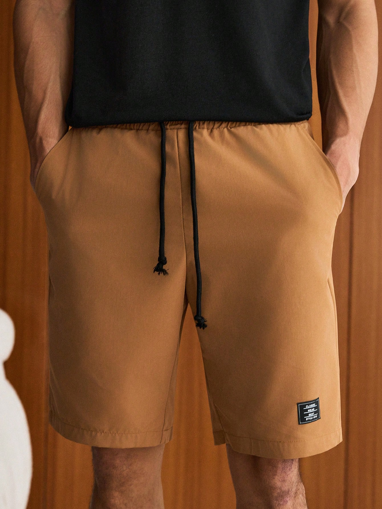 Bear & Letter Printed T-Shirt And Woven Shorts 2pcs/Set