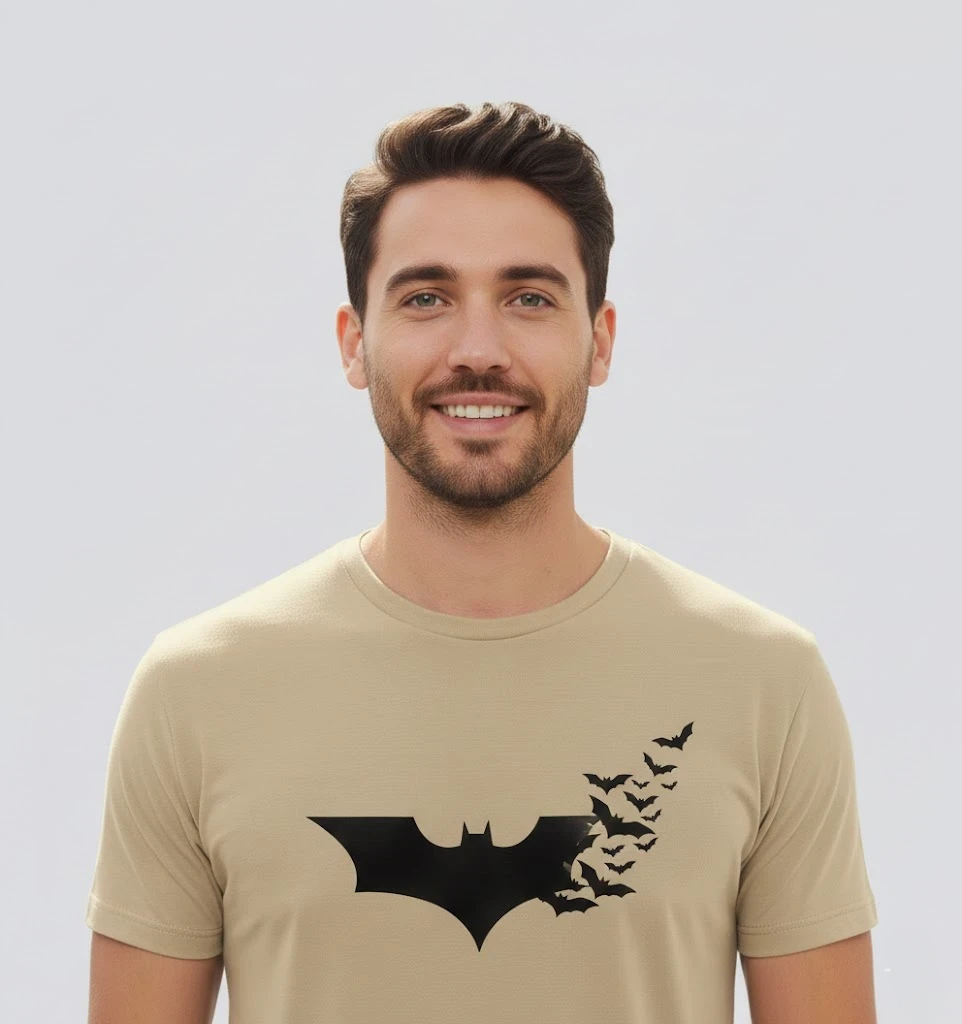 RIVANORA Premium Batman Logo T-Shirt – Stylish, Trendy & Comfortable ( Coffee )