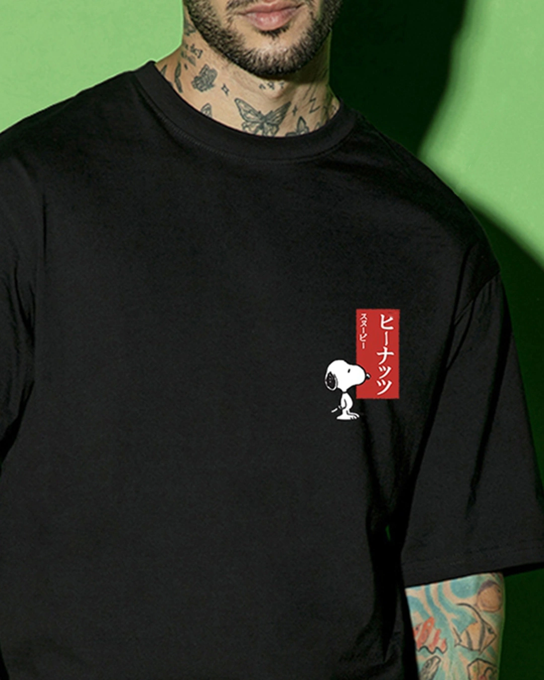 RIVANORA Men’s Oversized Streetwear T-Shirt | Bold Back Graphic Edition ( Black )