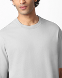 RIVANORA Men’s Oversized T-Shirt – Premium Minimal Streetwear ( Light Grey )