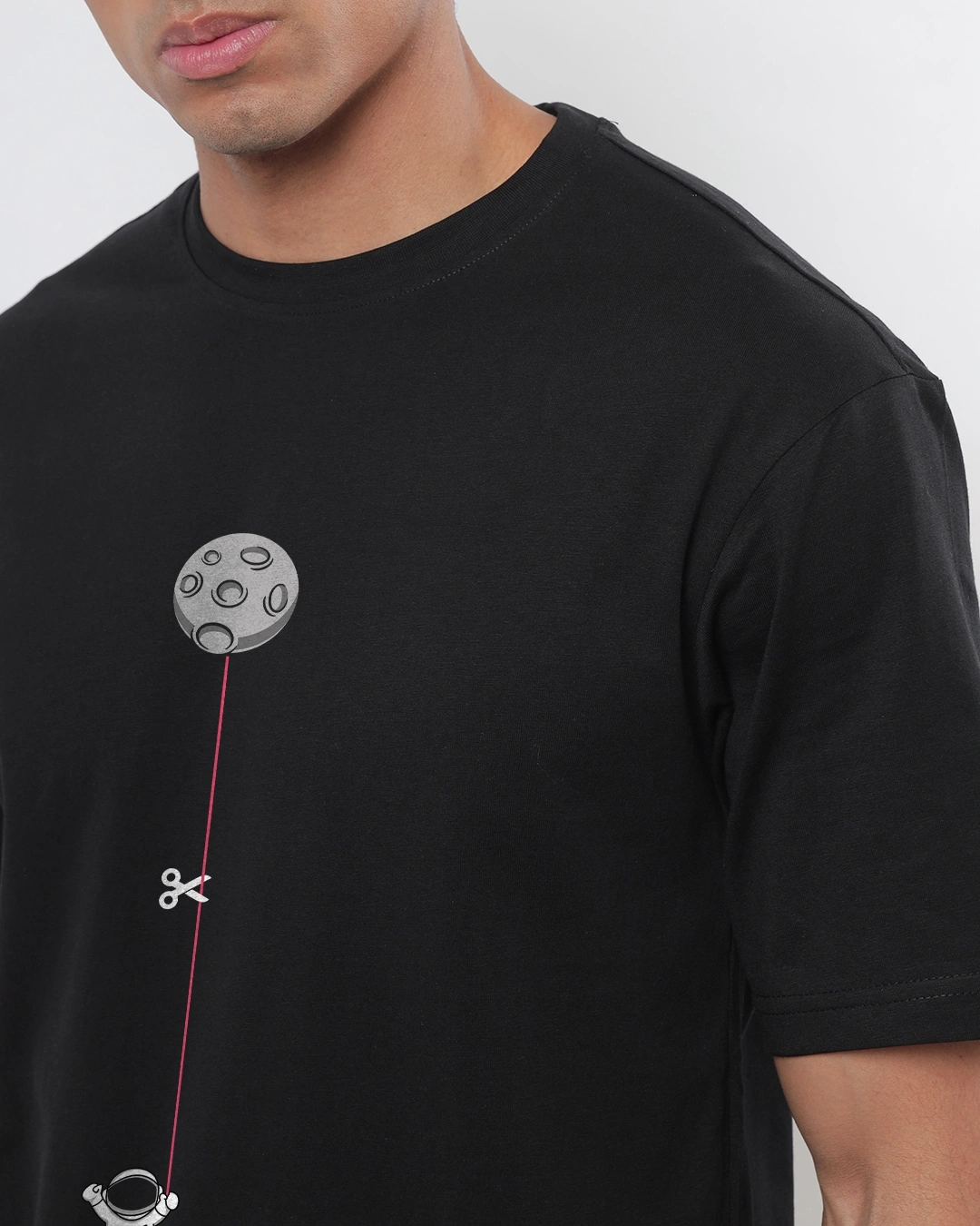 RIVANORA Men’s Black Astronaut Graphic T-Shirt – Streetwear Tee ( Black )