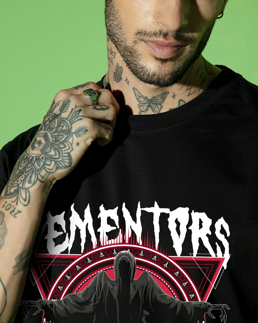 RIVANORA Shadow Oversized T-Shirt / loose fit oversized t-shirt For men ( Black )