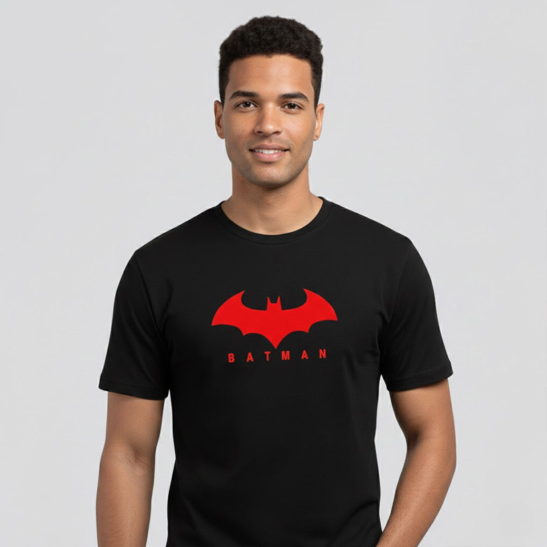 RIVANORA Men's Batman Logo T-Shirt - Premium Graphic T-Shirt ( Black )
