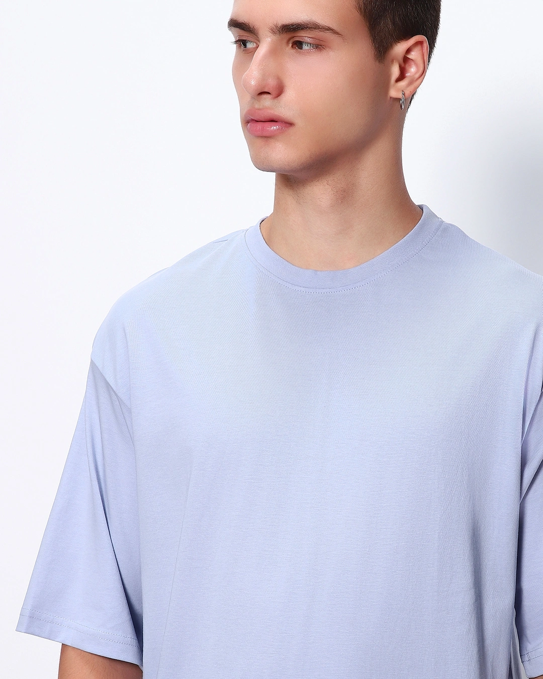 RIVANORA Men’s Oversized T-Shirt – Minimal Streetwear Essential ( Light Blue)