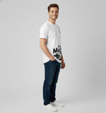 RIVANORA Classic Vintage Car Graphic Tee — Men's Ford Mustang T-Shirt ( White )