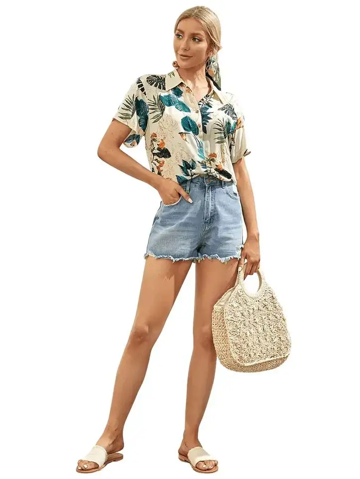Shirt Green Flower Shirt