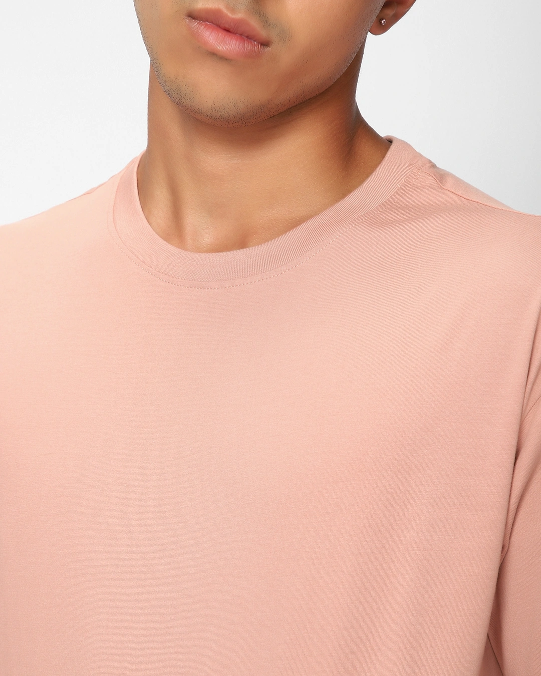RIVANORA Men’s Oversized T-Shirt – Minimalist Casual Streetwear ( Peach )