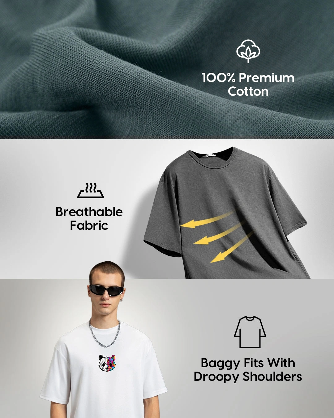 RIVANORA Men’s Oversized T-Shirt – Modern Streetwear Essential ( Pastel Green )