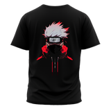 Naruto Anime T-Shirt | Itachi Eyes Front & Kakashi Graphic Back | Unisex Streetwear
