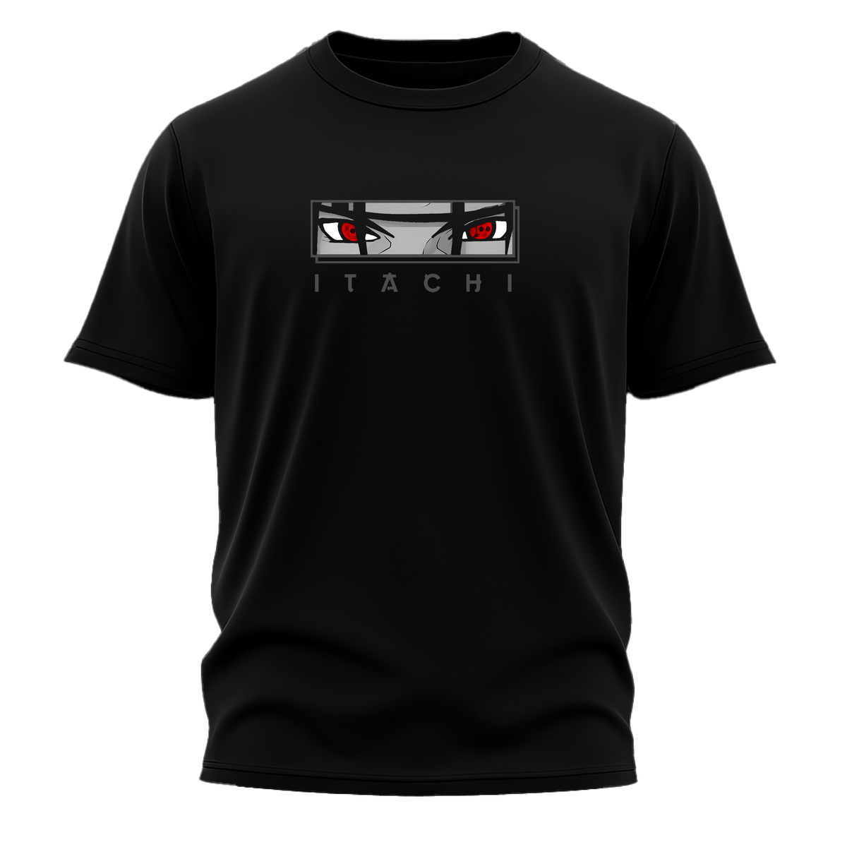 Naruto Anime T-Shirt | Itachi Eyes Front & Kakashi Graphic Back | Unisex Streetwear