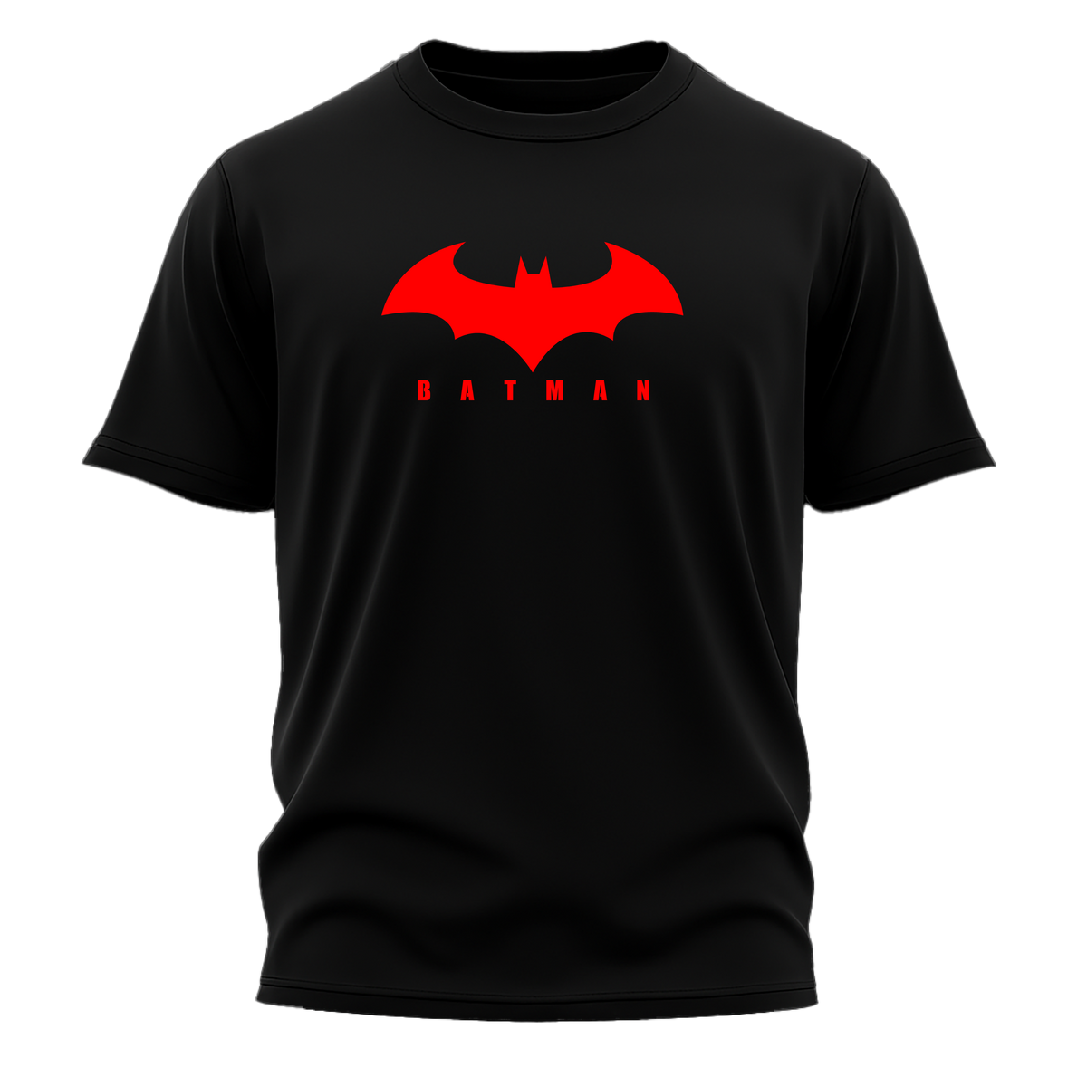 Men's Black Batman Logo T-Shirt - Premium Cotton Graphic Tee