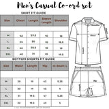 RIVANORA Men’s Printed Co-Ord Set | Short Sleeve Shirt & Shorts | Premium Fabric | Casual Summer Wear for Men ( Beige)