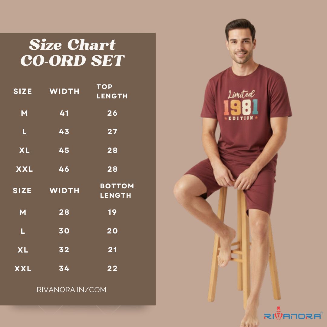 RIVANORA Limited Edition 1981 Men’s Co-Ord Set – Premium Comfort Wear ( Black )