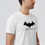 RIVANORA Men's Batman Logo T-Shirt - Premium Graphic T-shirt ( White )